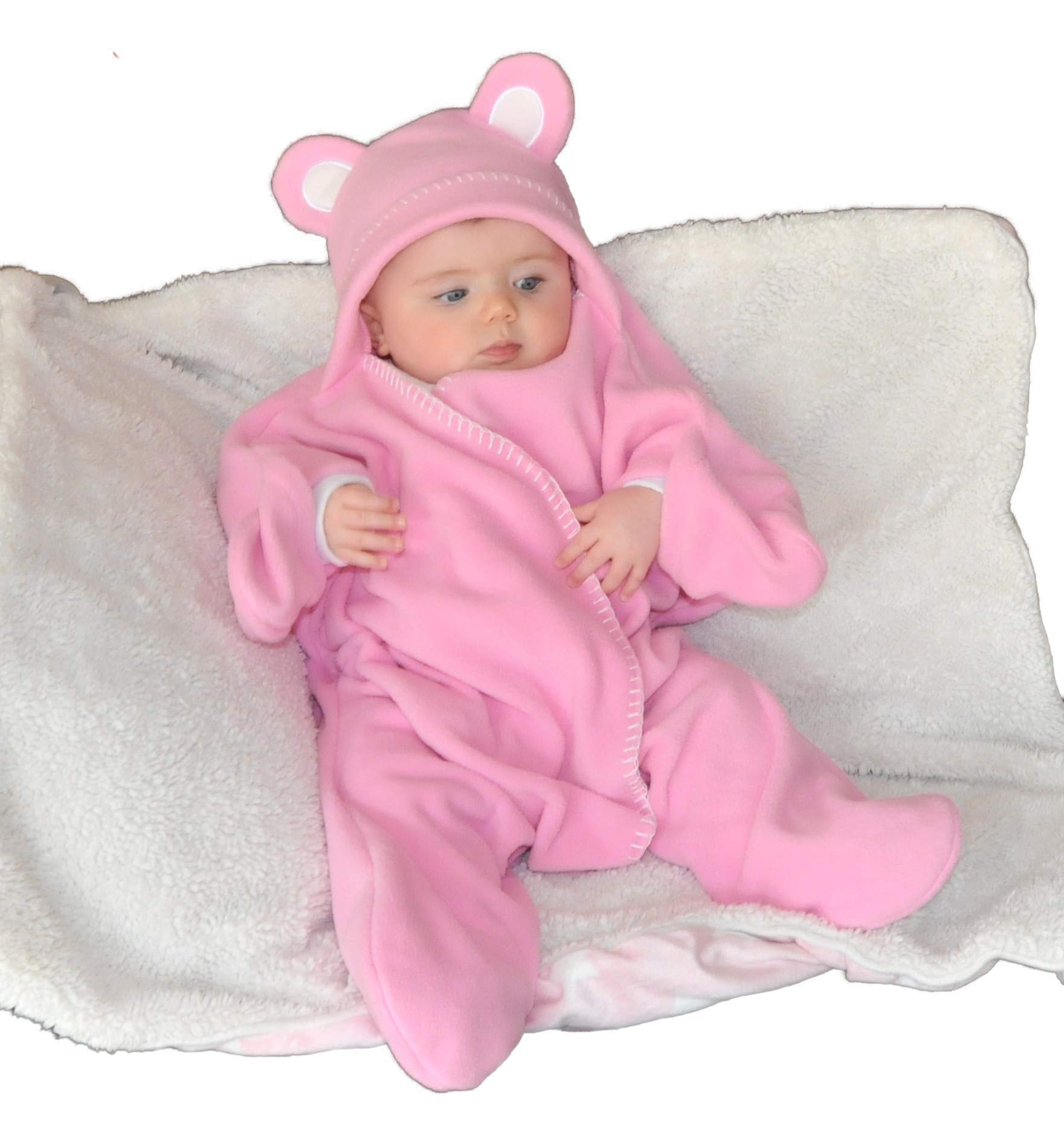 Baby Wrap blanket in Luxury Gift Box by BABY BLISS Star Wrap Fleece for Newborns Infants and Toddlers 2 – 12 Month’s Boy Girl Super Soft Great for Travel Strollers and Car Seats (Pink)