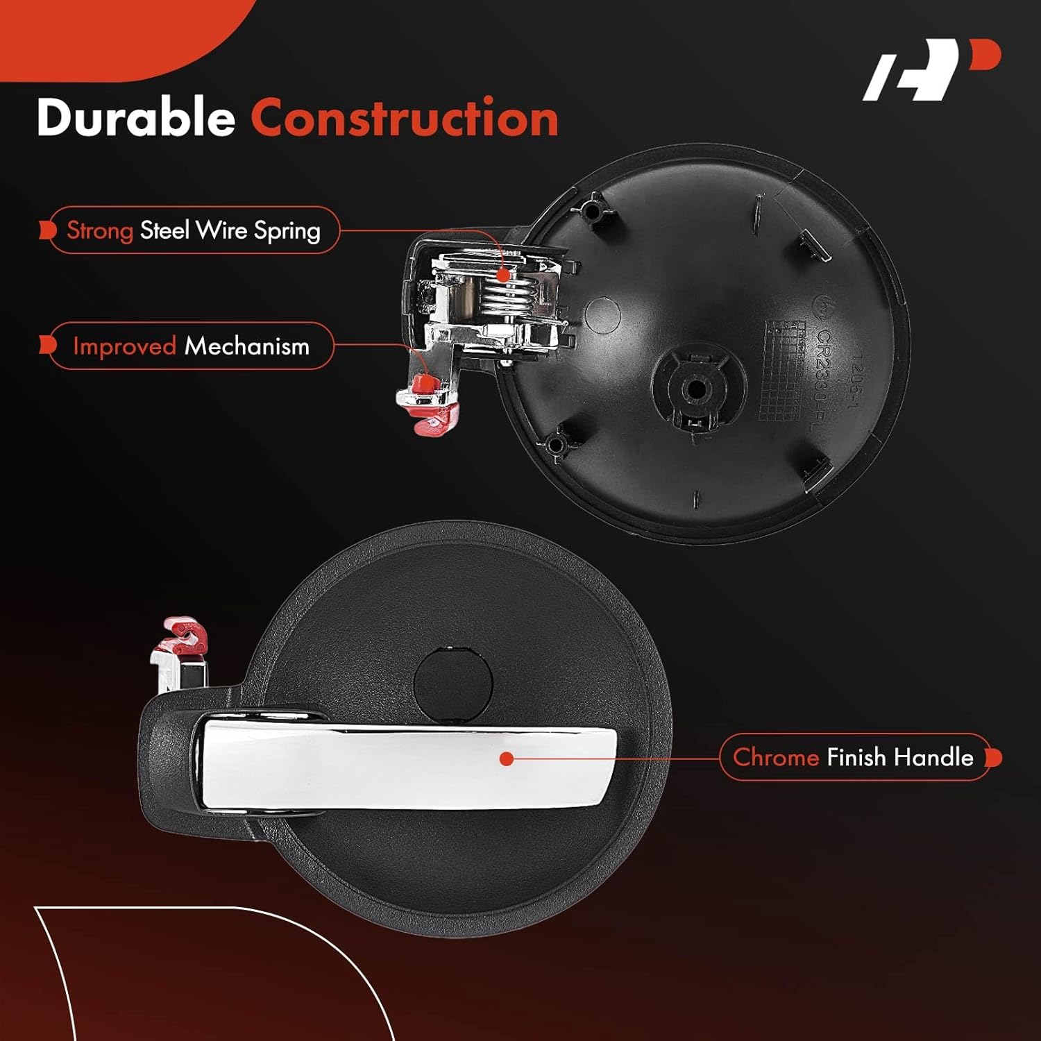 A-Premium Front or Rear Driver Side Interior Door Handle Compatible with Dodge Charger 2006-2010, Magnum 2005-2008, Gray Housing with Chrome Lever, Replace# 1LF91XDVAA