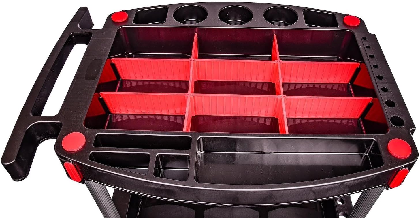 JEGS 81444 Professional Detailing Cart 36.25 in. H x 26 in. L x 19.25 in. W Incl