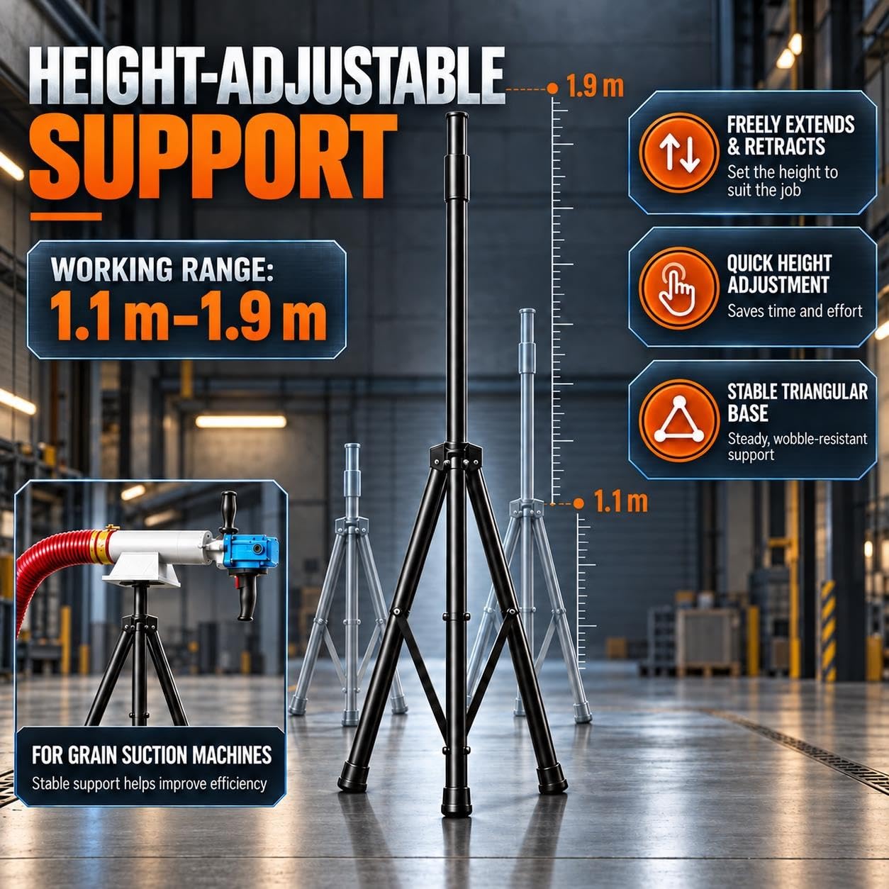 Máquina Portátil de Succión de Granos Bajo Ruido