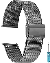 Stainless Steel Mesh Strap Quick Release Adjustable Metal Watch Wristband Replacement Straps W Tool