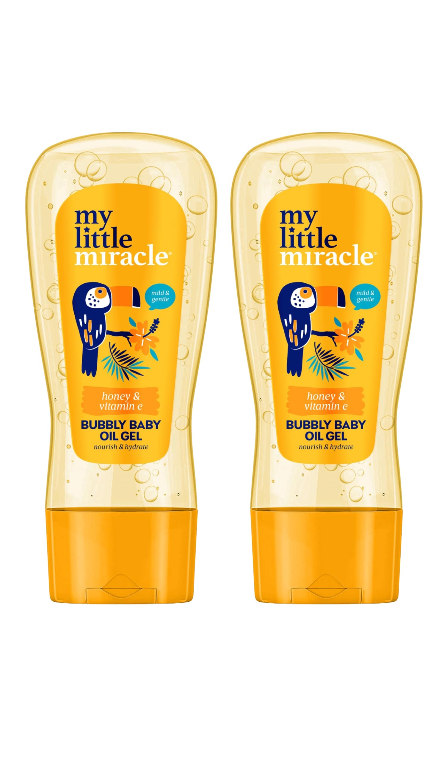 My Little Miracle Bubbly Baby Oil Gel Honey & Vitamin E, Nourish & Hydrate, Prevents Dryness Ideal For Baby Massage 200ml 2-Pack