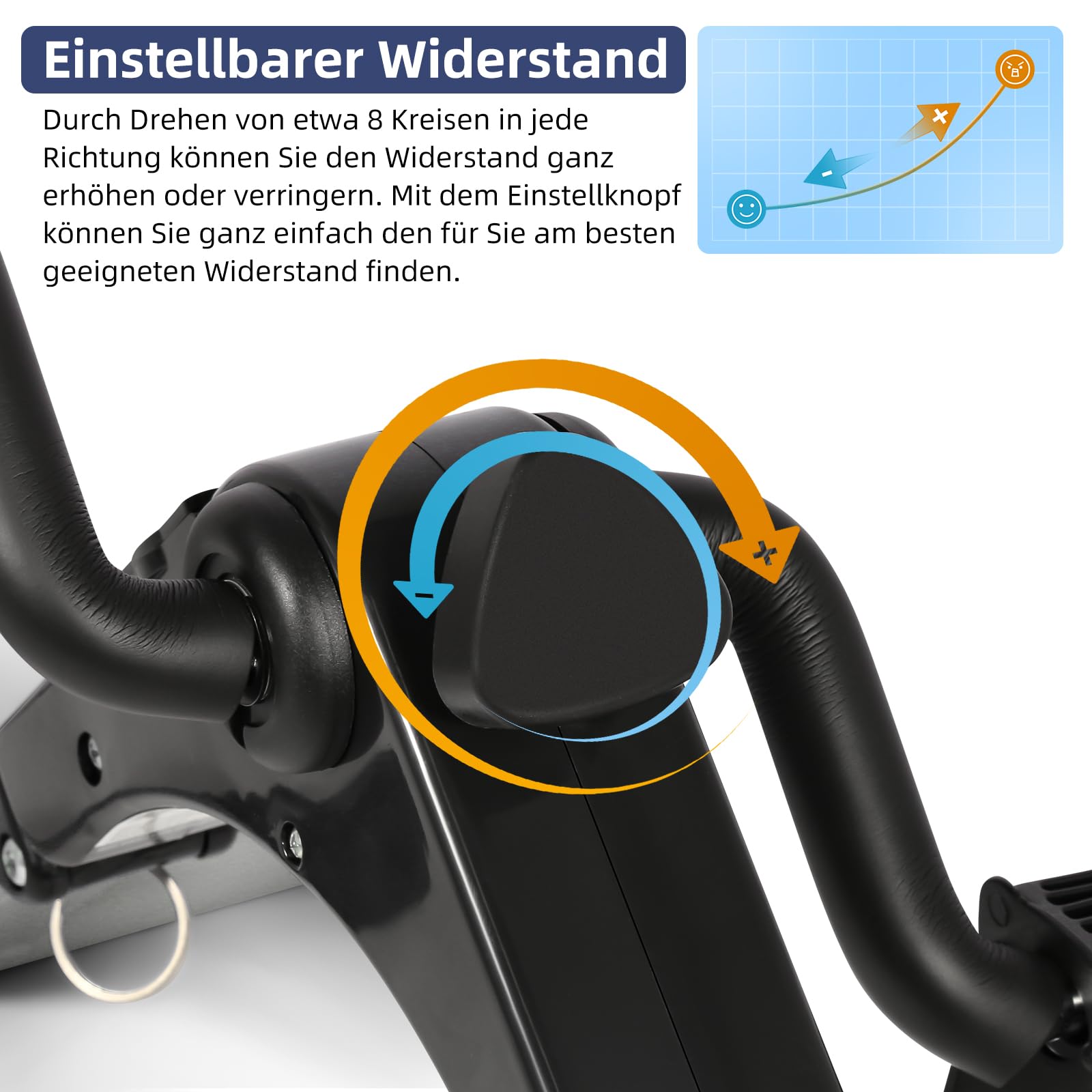 AGM Mini-Heimtrainer Fahrrad, Arm und Beintrainer Fitnesstrainer, Fitness, Hometrainer Bewegungstrainer mit LCD-Monitor und Einstellbarem Widerstand, Fitnessgerät für Zuhause, Büro Schwarz