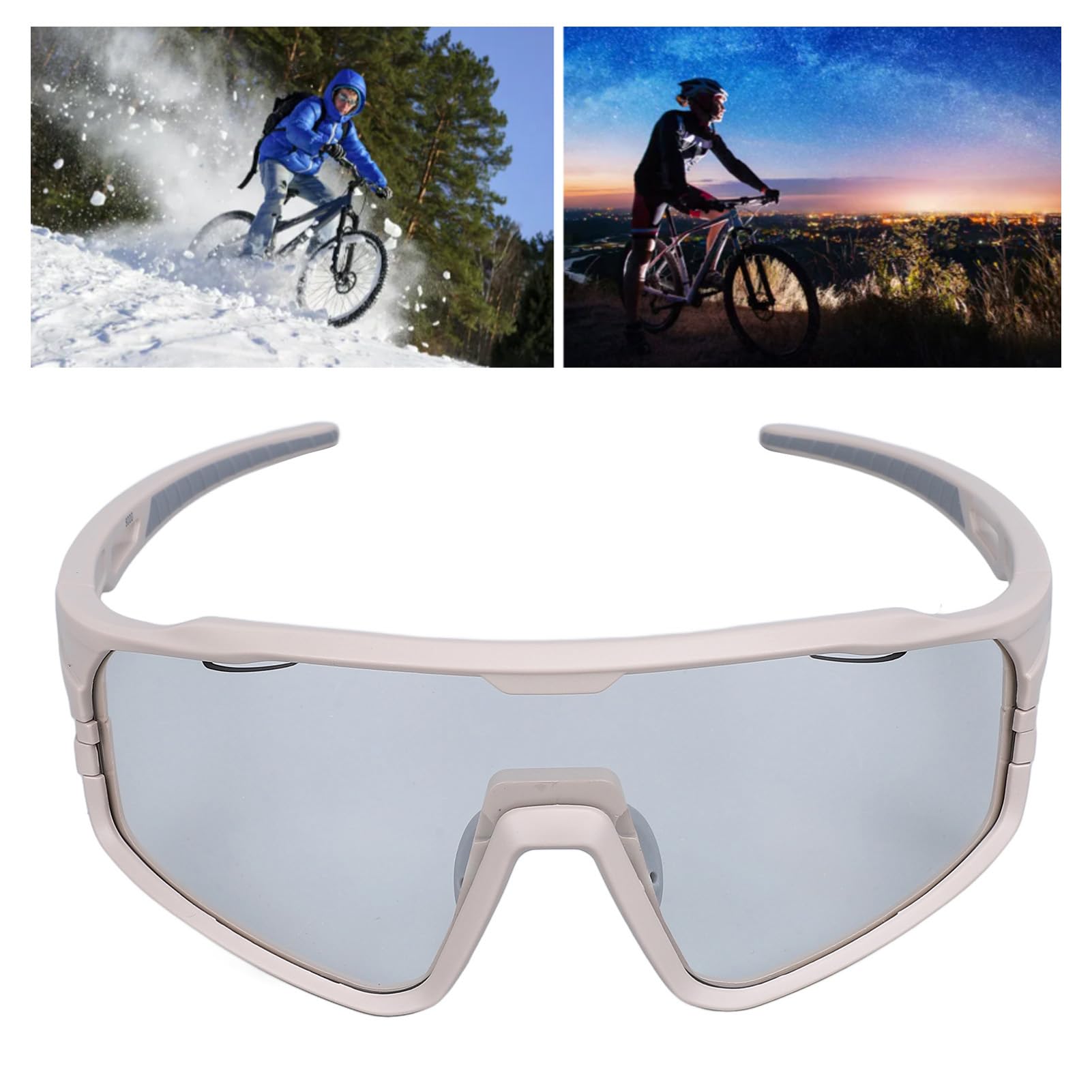 Dilwe Occhiali da Ciclismo, Occhiali da Sole Sportivi Fotocromatici per Uomo Donna Protezione UV, Materiale PC, Adatto a Diversi Sport, Guida