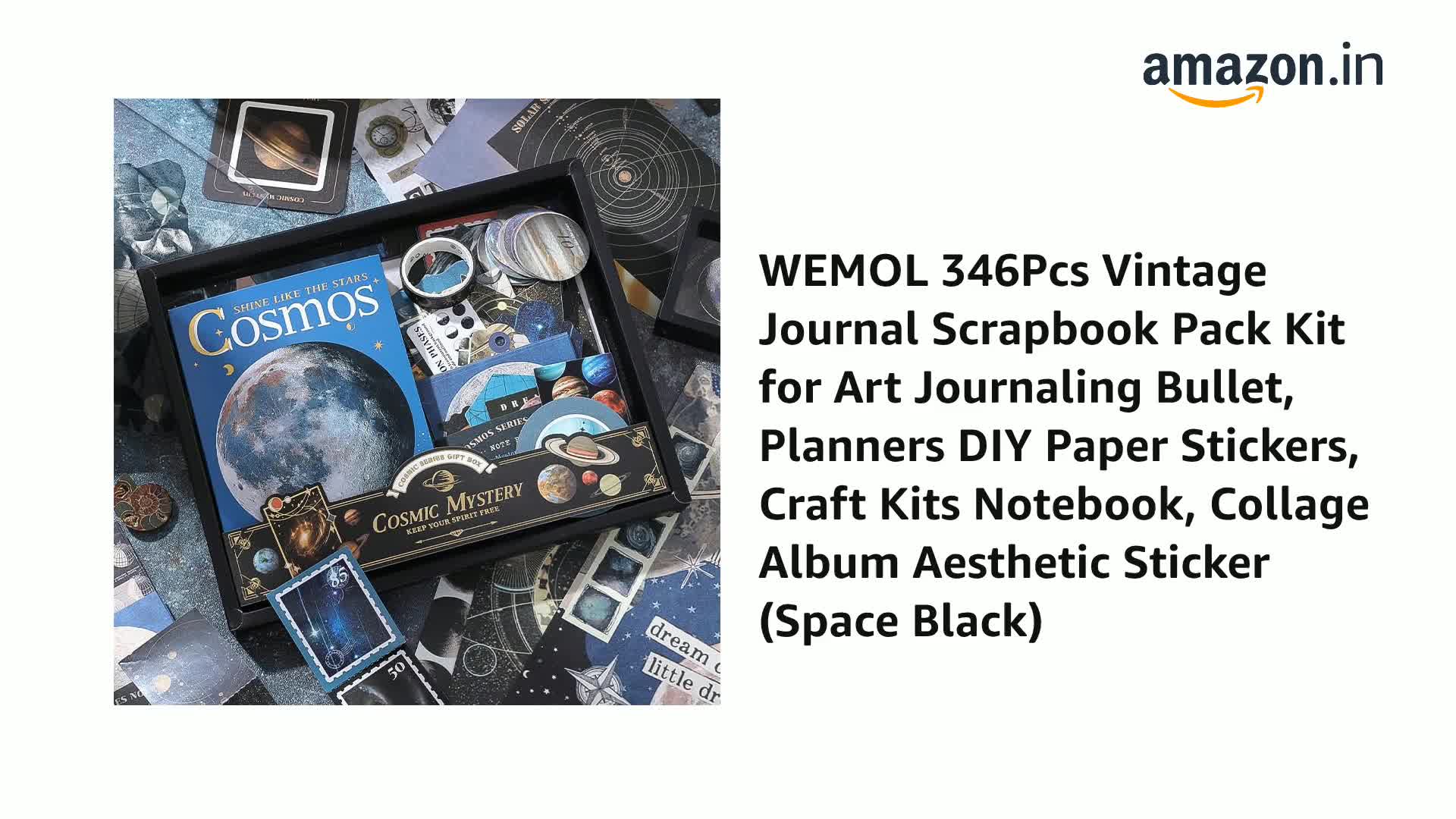 Watch WEMOL 346Pcs Vintage Journal Scrapbook Pack Kit for Art ...