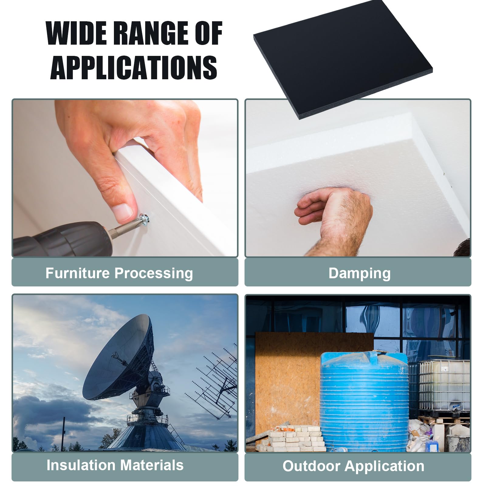 HDPE Plastic Sheets - 12x12 Inch Thick -6