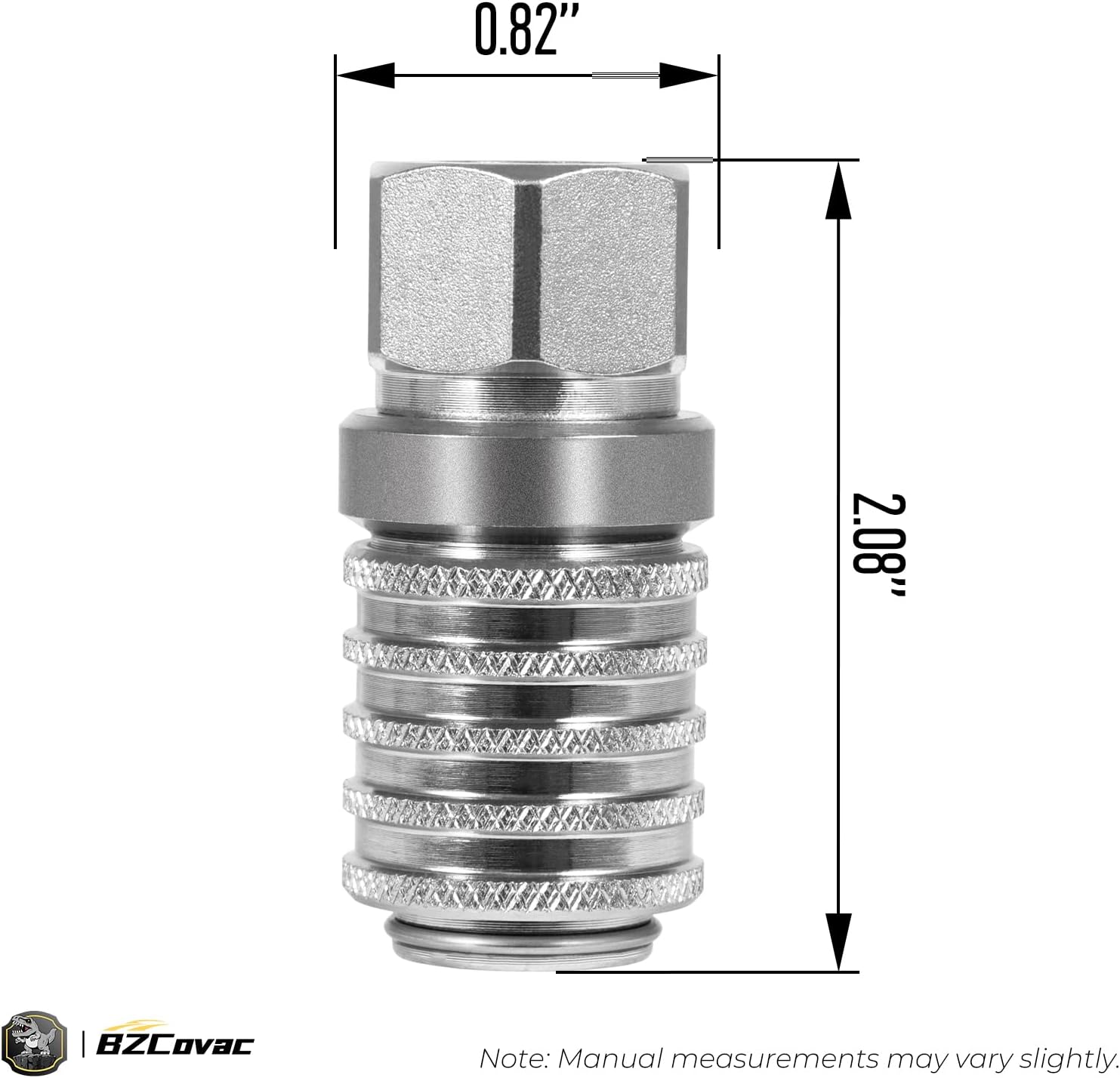 PD242 Quick Coupler for Test Ports and Diagnostic Equipment, 1/4"-18 Female NPTF Thread Size, Push-to-Connect, PD Series