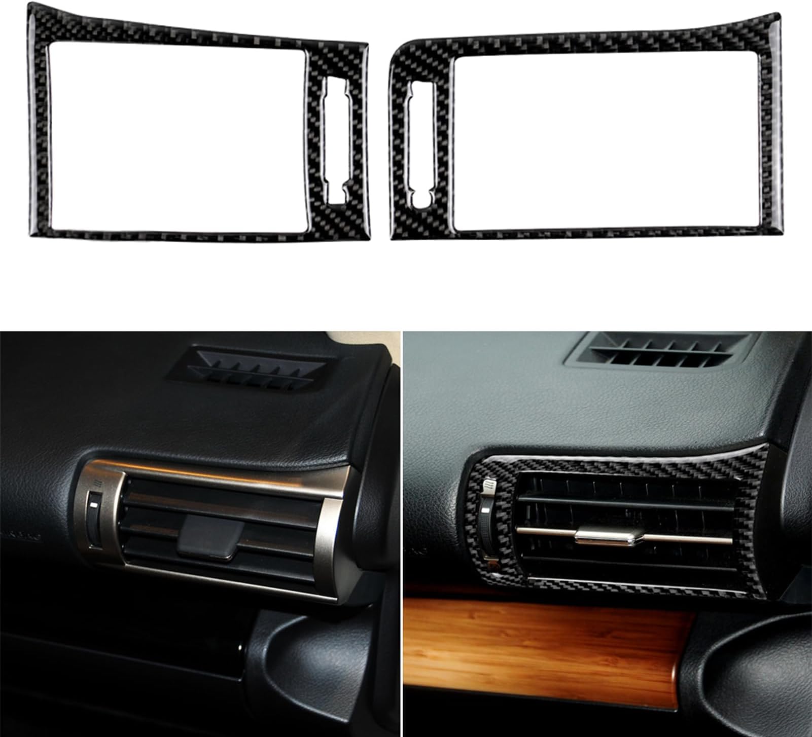 NVCNX Car Dashboard Sides Air Vent Outlet Frame Cover Decal Compatible with Lexus ​IS250 2014 2015 / IS200t 2016 2017 / IS300 2016-2020 / IS350 2014-2020 Carbon Fiber Interior Trim Accessories Black