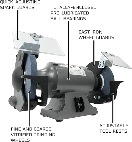 Miniatura 2 de JET JBG-10B, amoladora de banco de 10 pulgadas, 1725 RPM, 1-12 HP, 1 Ph 115V (577103)