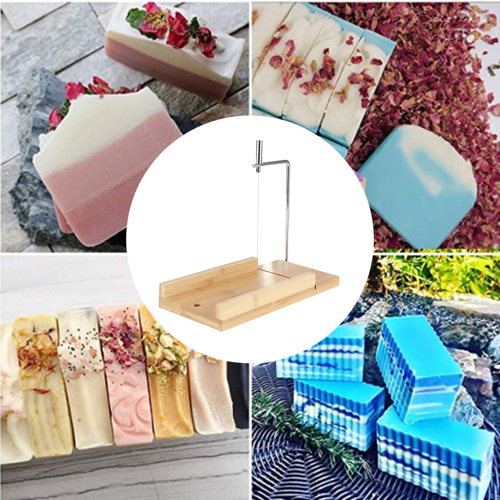 Stampo per sapone fai da te, regolabile, in legno di bambù resistente e silicone, per saponi e torte fatti a mano (#2)
