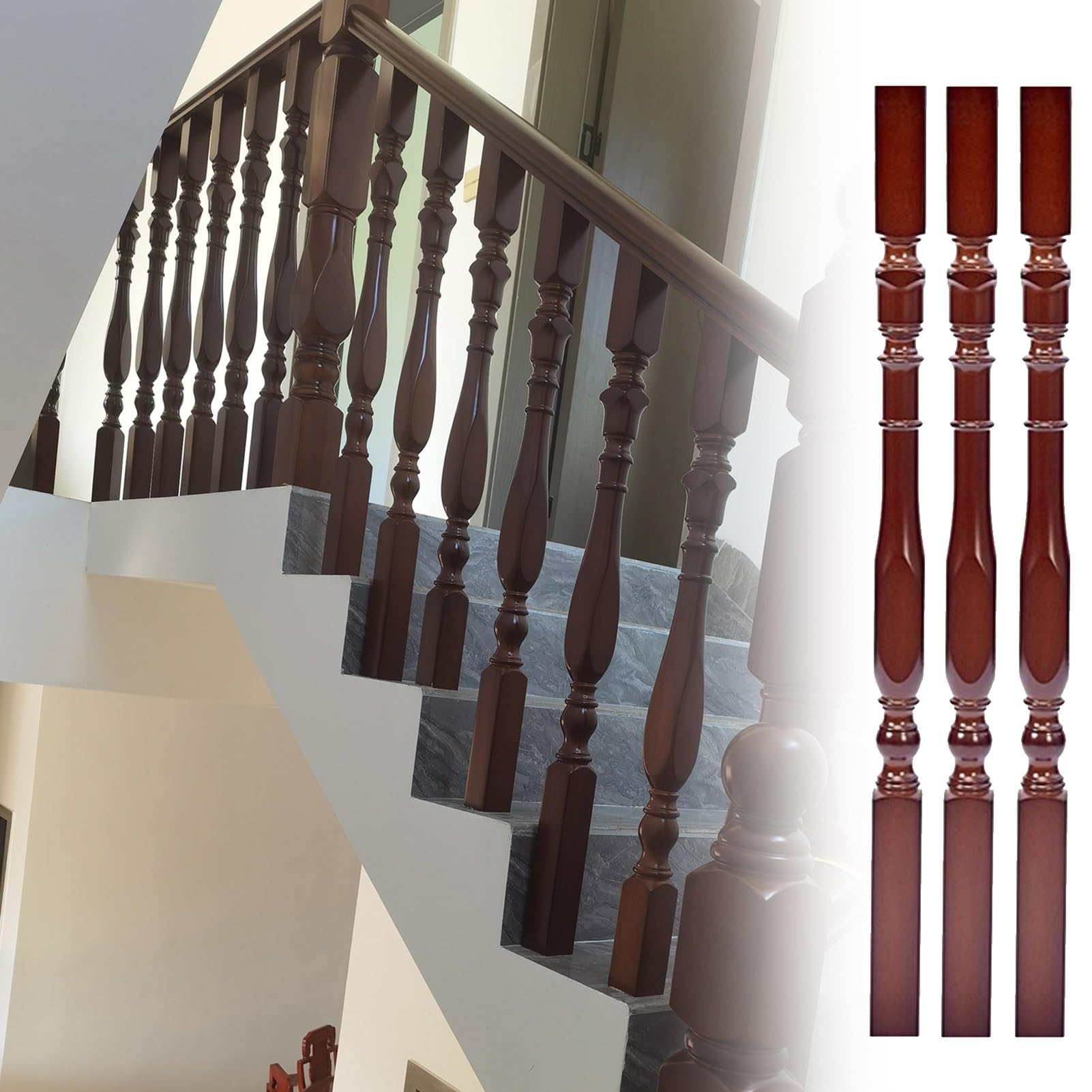 Remplacement de colonne de rampe d'escalier stable avec fixations de montage - 8