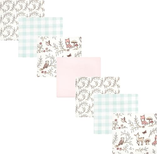 Miniatura 74 de Hudson Baby Paquete de 7 mantas receptoras unisex de franela de algodón para bebé, Dino Friends, talla única Abeja,Azul Verde Dino,Azul