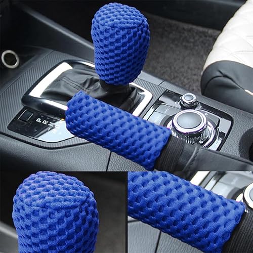 Miniatura 5 de AUCELI Paquete de 2 fundas para pomo de palanca de cambios de automóvil y cubierta para freno de mano, antideslizante, transpirable, cómodo,