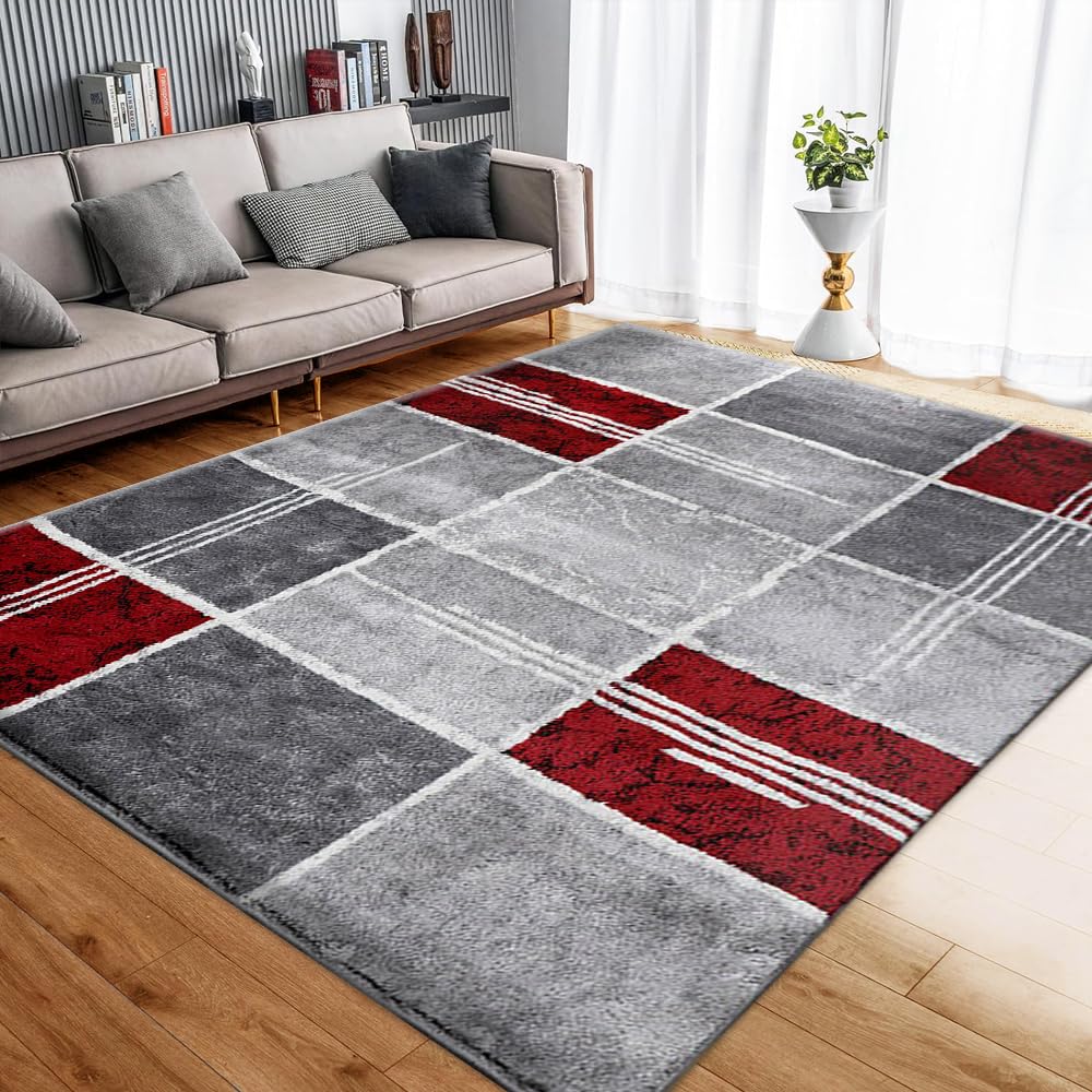Tapis extra large de qualité supérieure rouge 200 x 290 cm
