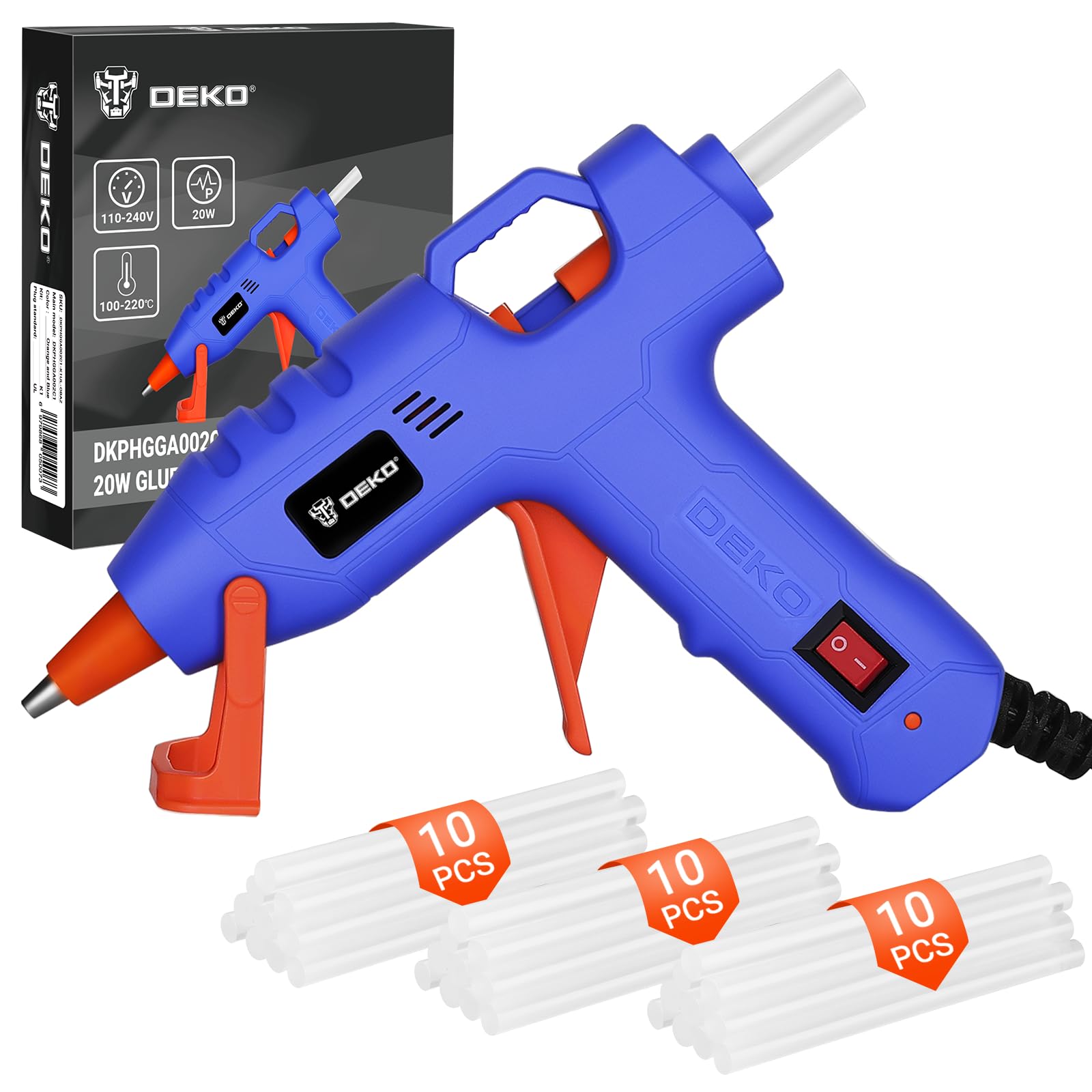 dekopro Mini Hot Glue Gun Kit Blue