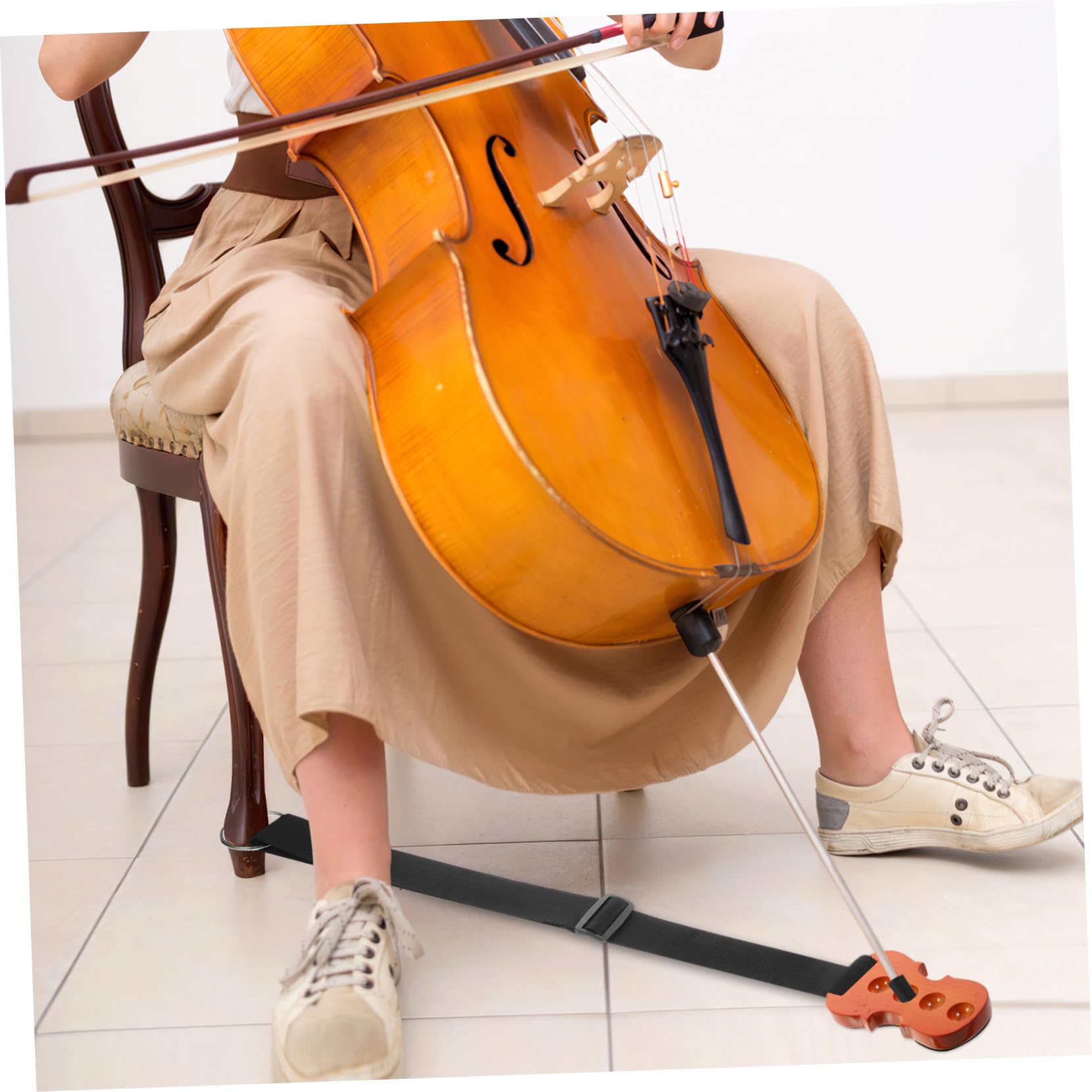 GLEAVI Cello Antiskid Pad Verstellbarer Endpin Halter Rutschfeste Matten Für Cello Stabiler Endpin Nylon Langlebig Und Praktisch Für Cellisten
