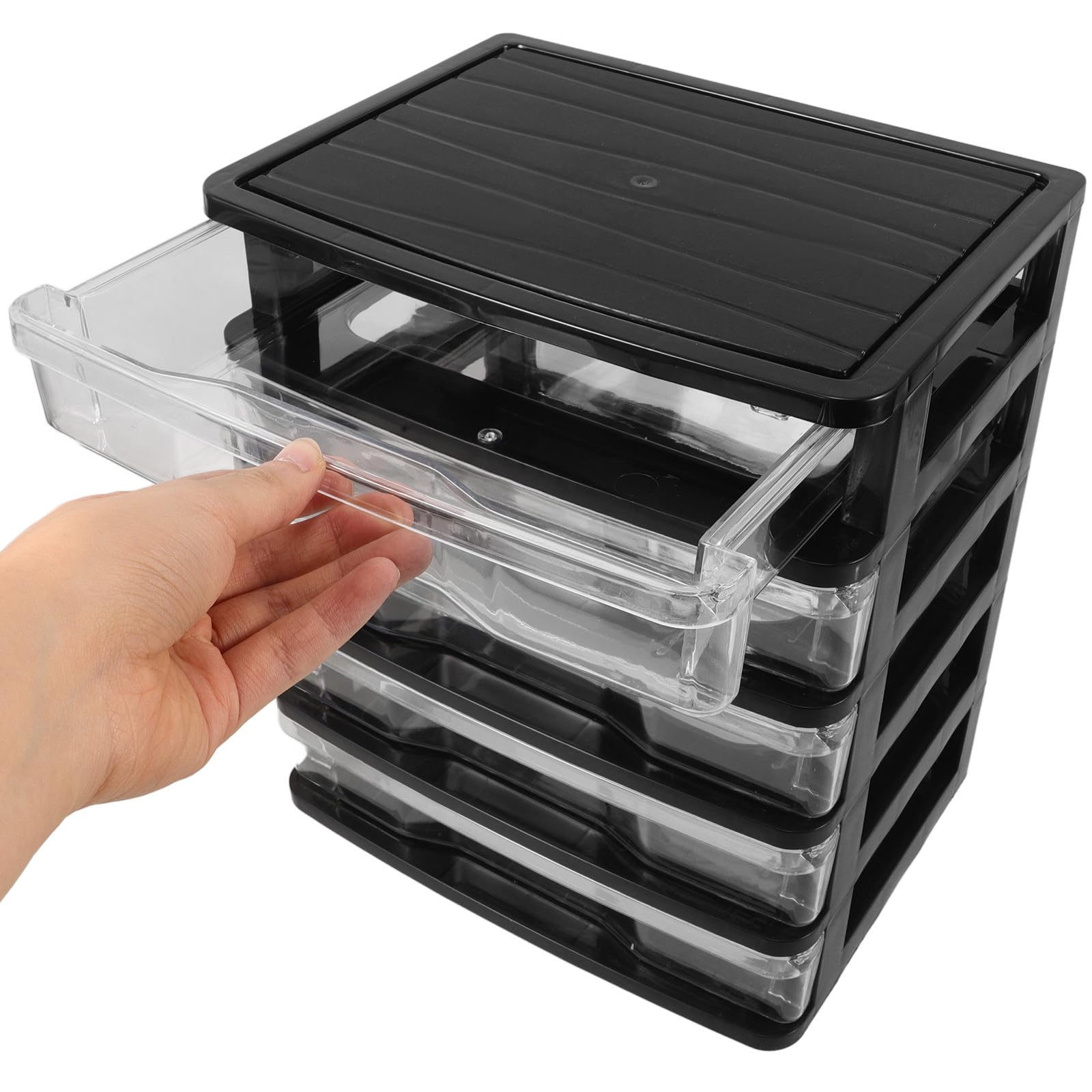 POPETPOP Organizer per Cassetti da Scrivania Multi-strato in Plastico Trasparente Visibilità Chiara per Cosmetici e Piccoli Oggetti, per Bagno e Decorazione Casa