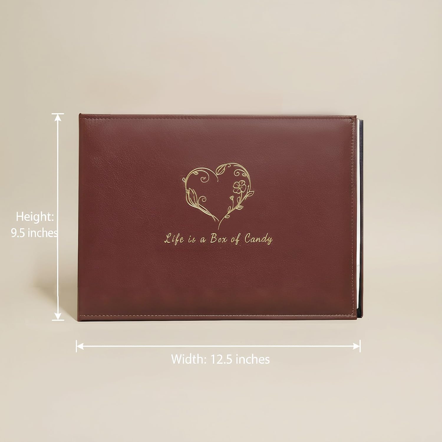 Leather Photo Album 4x6 420 Pockets Large Capacity, Refillable 3-Ring Binder Picture Album with Memo Space, Holds Horizontal and Vertical Photos, Vintage Memory Book with Gift Box for Wedding, Family
