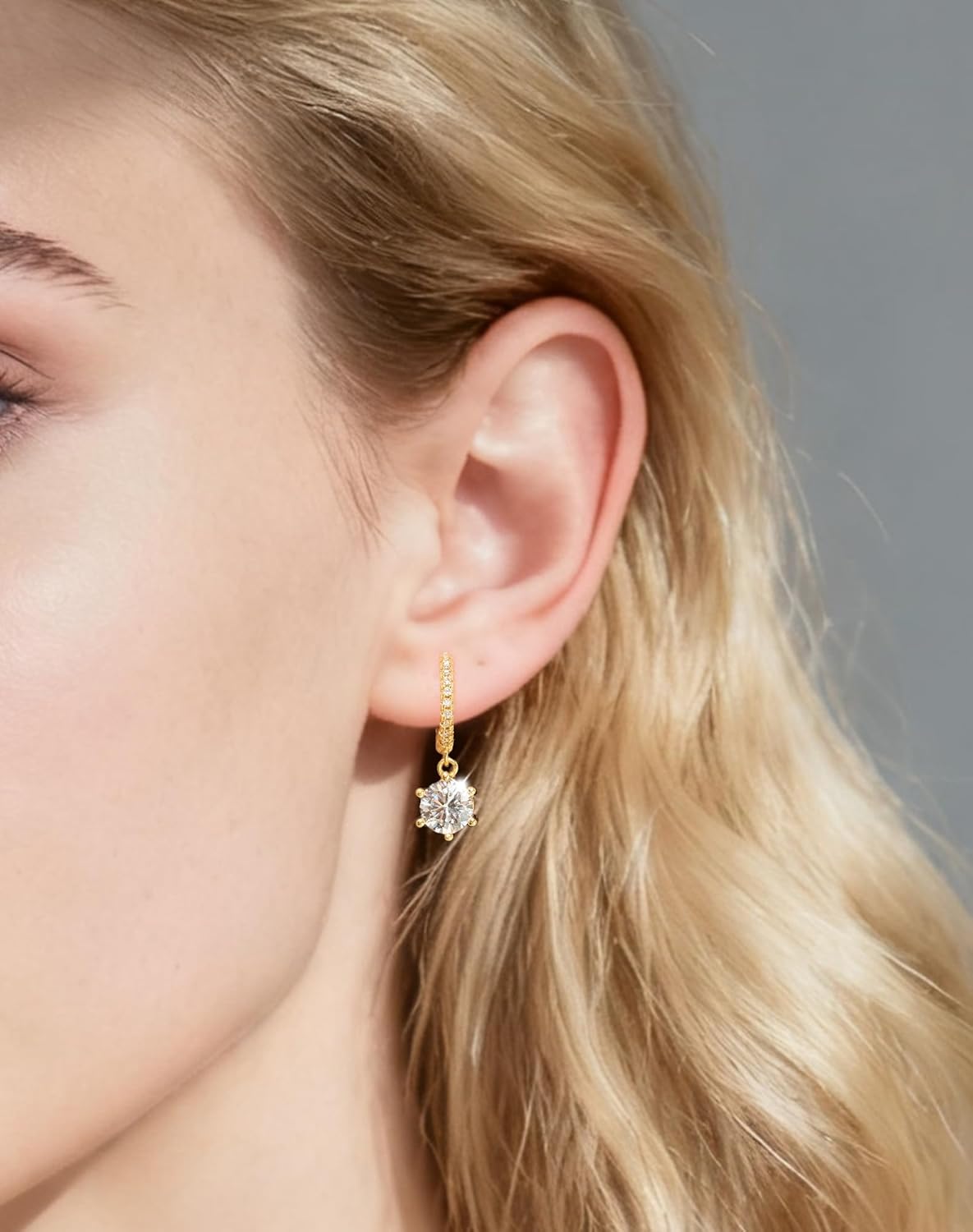 2-2.4ct Moissanite Hoop Earrings for Women - D Color VVS1 Clarity Solid 925 Sterling Silver 18K Gold Plated Jewelry - Lab Created Diamond Mens Gifts - Image 4