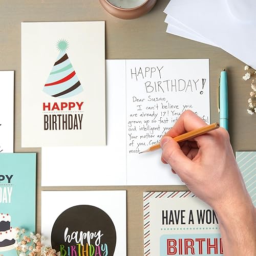 Miniatura 3 de BEST PAPER GREETINGS Tarjetas de cumpleaños a granel – 4 x 6 pulgadas, paquete de 120, multicolor surtido, tarjetas en blanco con sobres y