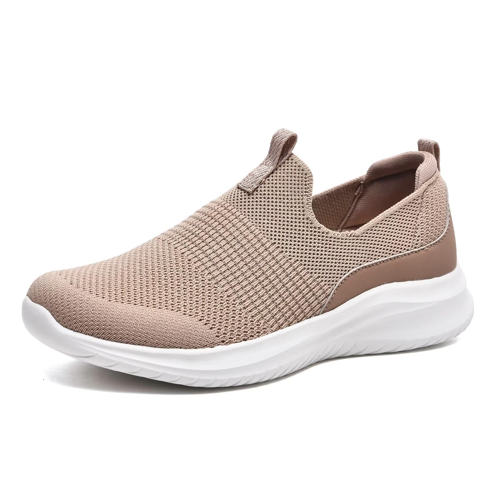 TIOSEBON Damen Walking Tennisschuhe Strick Leichtgewicht Slip-On Atmungsaktives Mesh Bequeme Weiche Mode Sneaker