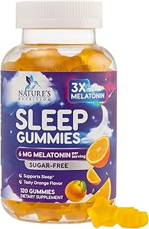 Melatonin Sleep Gummies 6mg - Sugar-Free Sleep Support Melatonin Gummy for Adults, Extra Strength Sleeping Gummy Supplement Supports Restful Sleep, Vegan, Tasty Orange Flavor, Zero Sugar - 120 Gummies