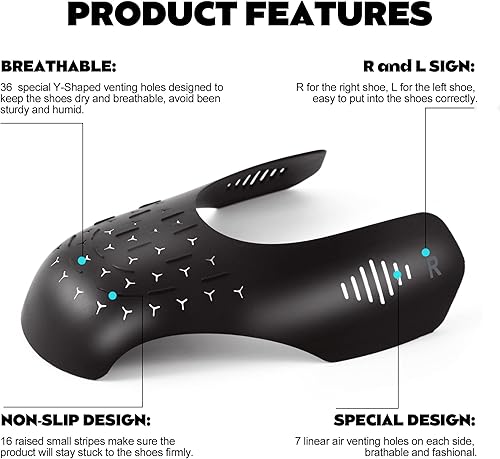 Miniatura 4 de TUPEED 6 pares de protectores de dedos de zapatos, protectores antiarrugas para Air Jordan Air Force, 2022 nuevos tapones para arrugas de zapatos
