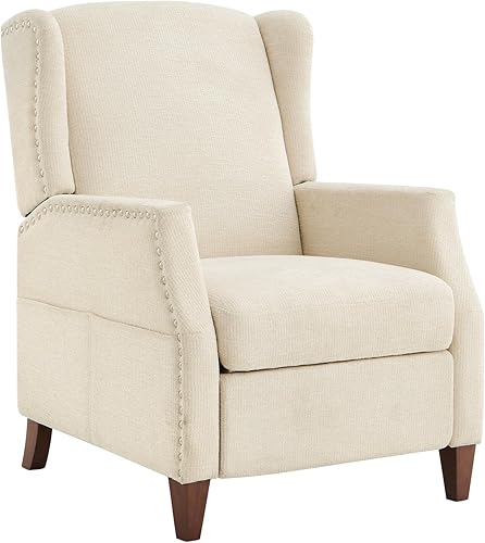 COLAMY Juego de 6 sillas de comedor tapizadas Parsons sillas de comedor de tela con patas de madera color beige oscuro