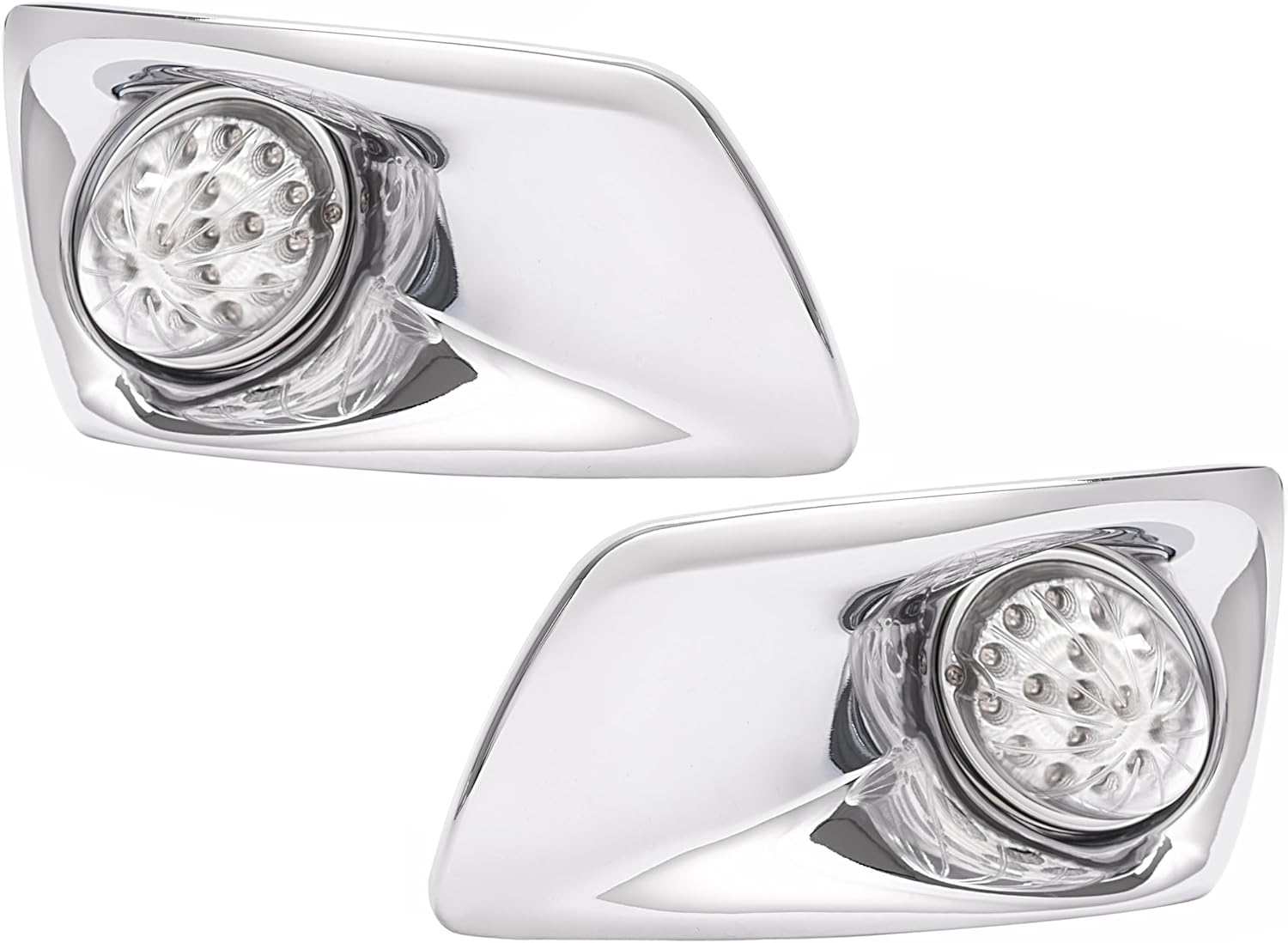 HECASA LED Fog Light Lamp Compatible with 2007-2017 Kenworth T660, Clear Lens, Driver & Passenger Side