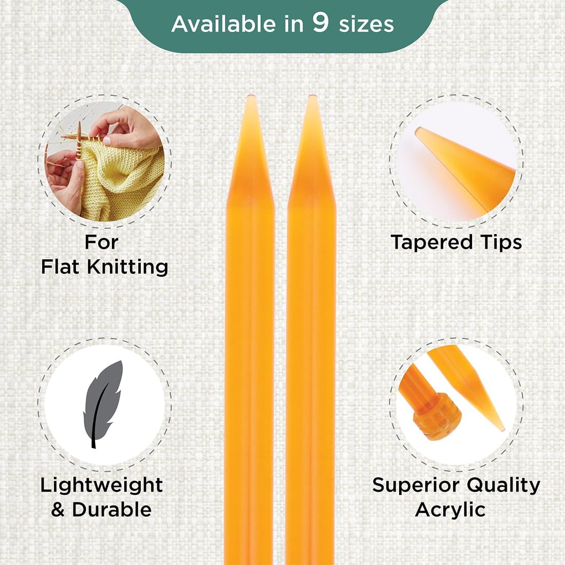 KnitPro Trendz Single Pointed Needles 14" (35cm) | US Size 15 (10mm)