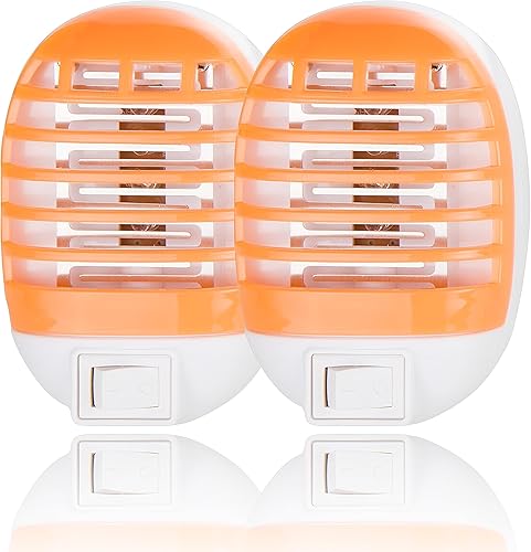 Trampas para moscas de interior para el hogar, PARSMIC - Trampa para mosquitos, matamoscas eléctrica, matamoscas - naranja, 2 unidades