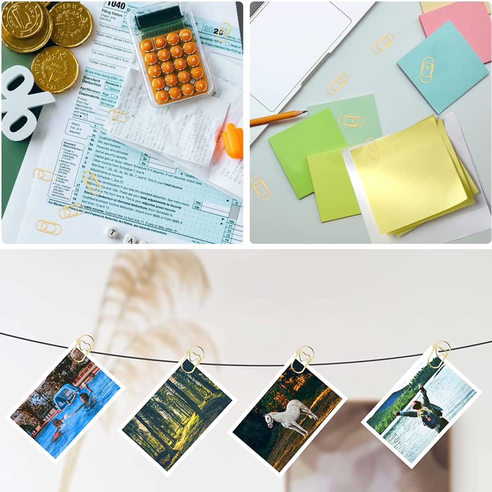 Graffette Dorate A Forma Di Goccia - 200 Pezzi, Per Ufficio E Scuola - Foto 8