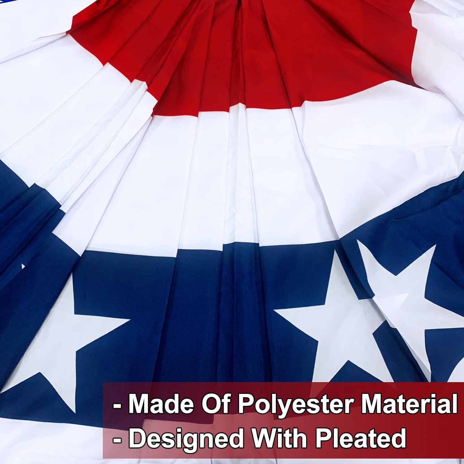 5 Pack 3x6 Feet 250th Anniversary Large American Flags Patriotic Bunting Stars Stripes 4th of July Pleated Fan USA Flag Banners Red White Blue Decorations for Outdoor Porch,Memorial Day,Independence Day