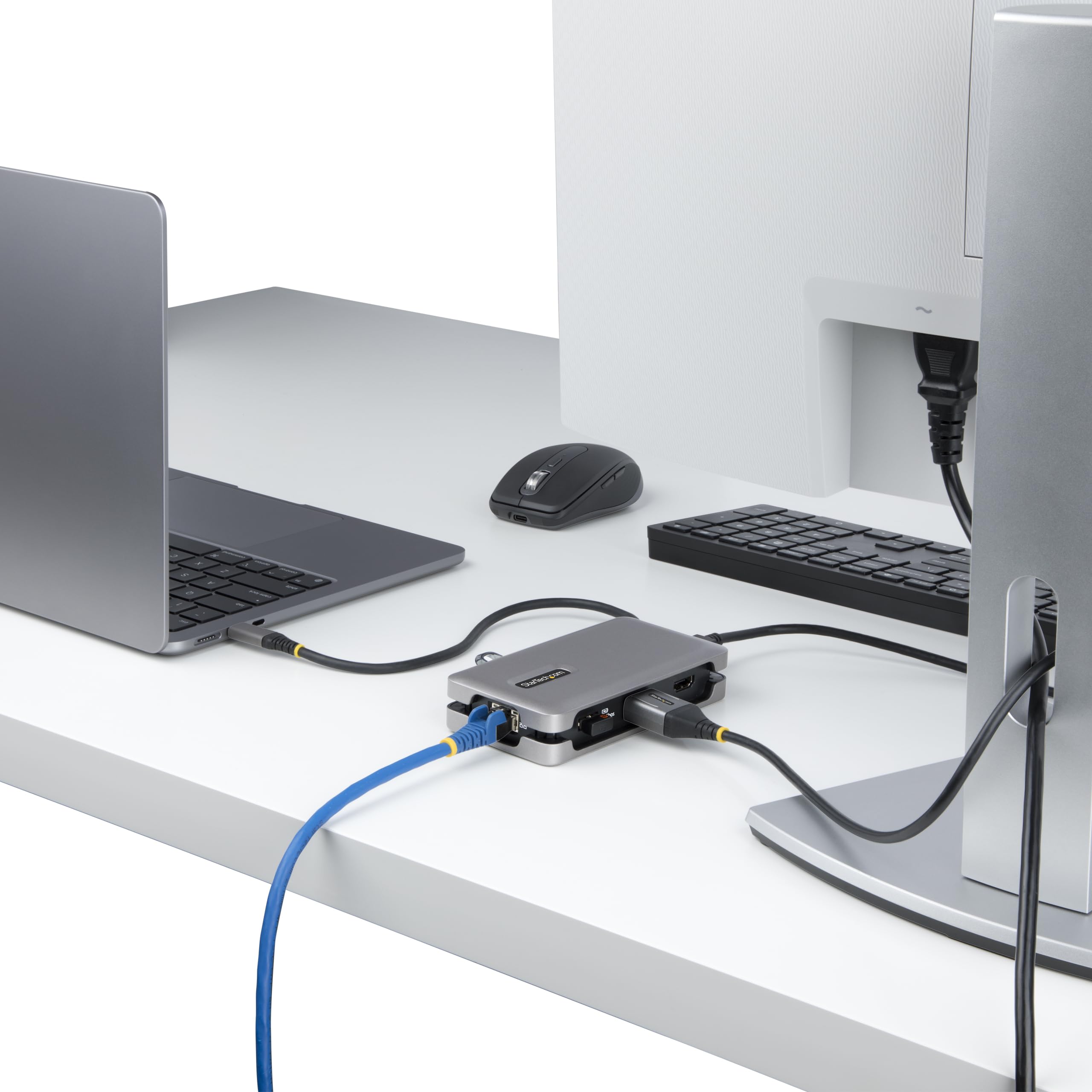 StarTech Docking Station USB-C, HDMI DP 4K 60Hz, Carga 100W, GbE, 30cm | Para MacBook Pro y portátiles Windows, Compatible con USB4 y Thunderbolt 3/4