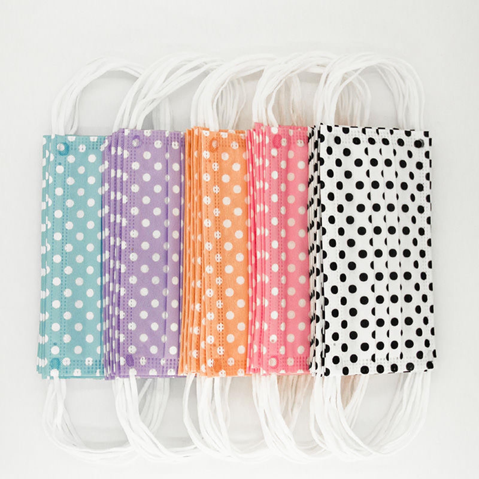 50 Pack Cute Disposable Face Mask, 3 Ply Breathable Stylish Printed Mask for Adults Women Full Face Protection (Multicolor)