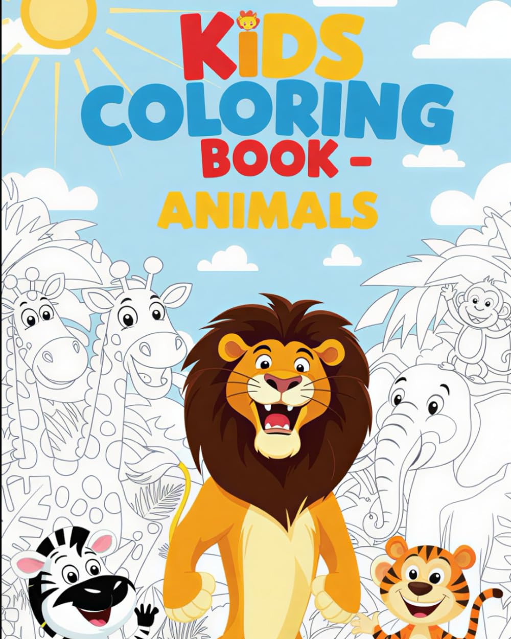 Animal Friends Coloring Book: Fun Animal Illustrations for Kids Ages 3-6