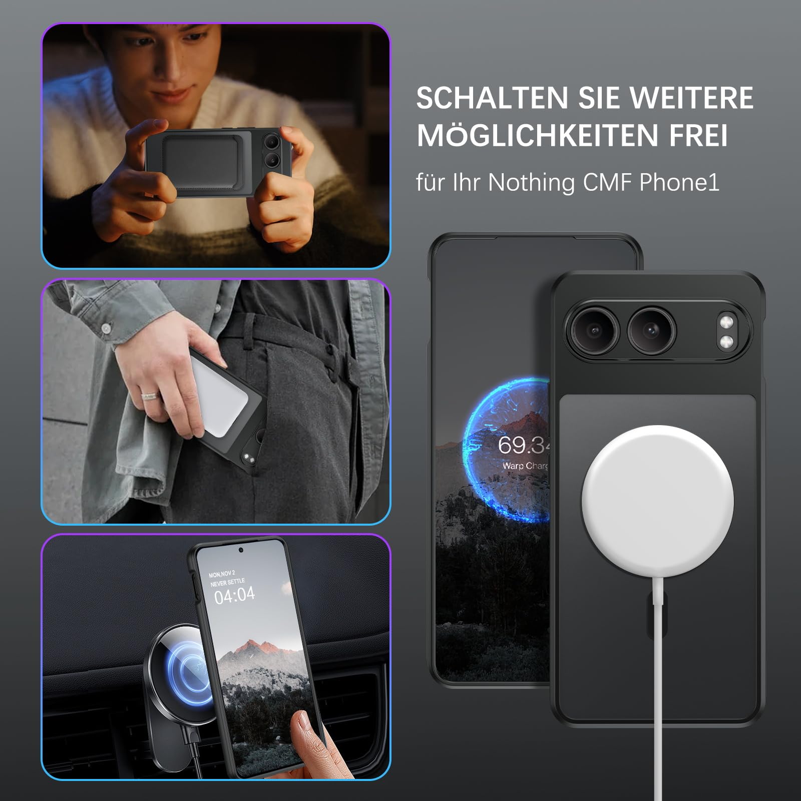 Magnetische Handyhülle Für OnePlus Nord 4 5G – Mattiert, Wireless Charging & Auto-Halterung Kompatibel