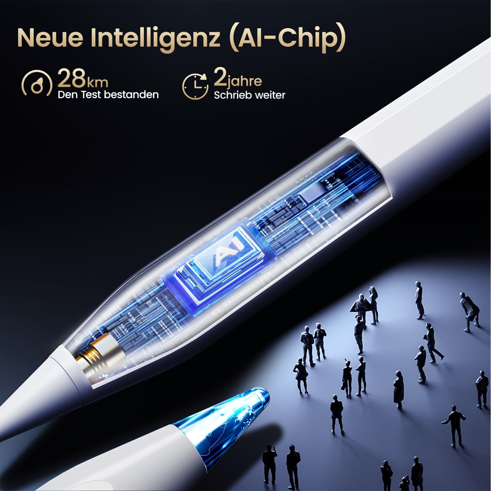 BAZO Stift für Apple iPad - 2018-2025 Pencil 2. Generation mit Schnellladeleistung Palm Rejection und Neigungssensitivität Stylus für Pro M4/M5/13''/12,9''/11''/A16/Mini 5-7/Air 3-5/M2/M3 /iPad 6-11