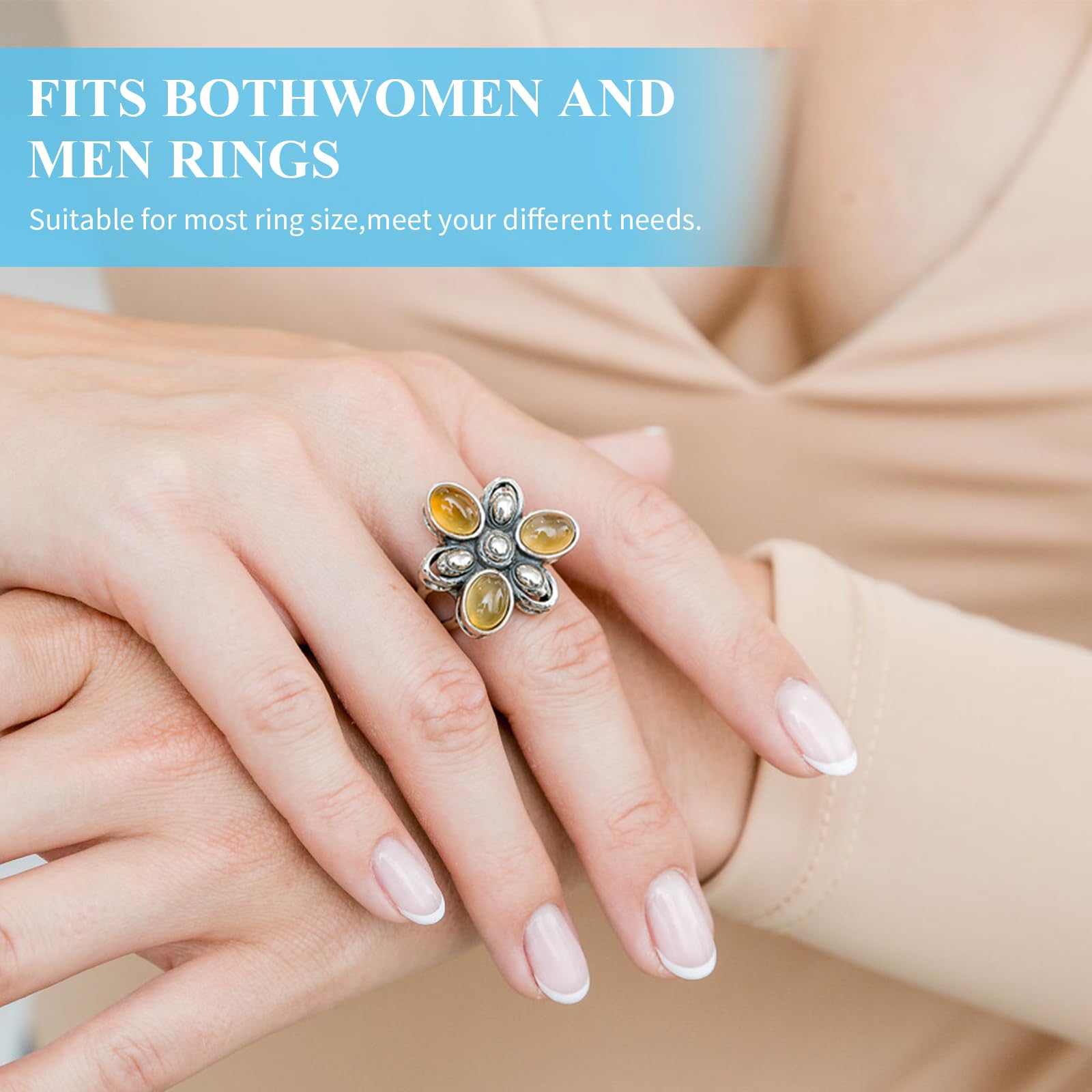 Amexo 36 Piezas Ajustador de Tamaño de Anillo para Anillos Sueltos Reductor Anillo Invisible Protectores de Anillo para Mujeres y Hombres Ajustador Anillo Transparente Apto Para Todos Anillos