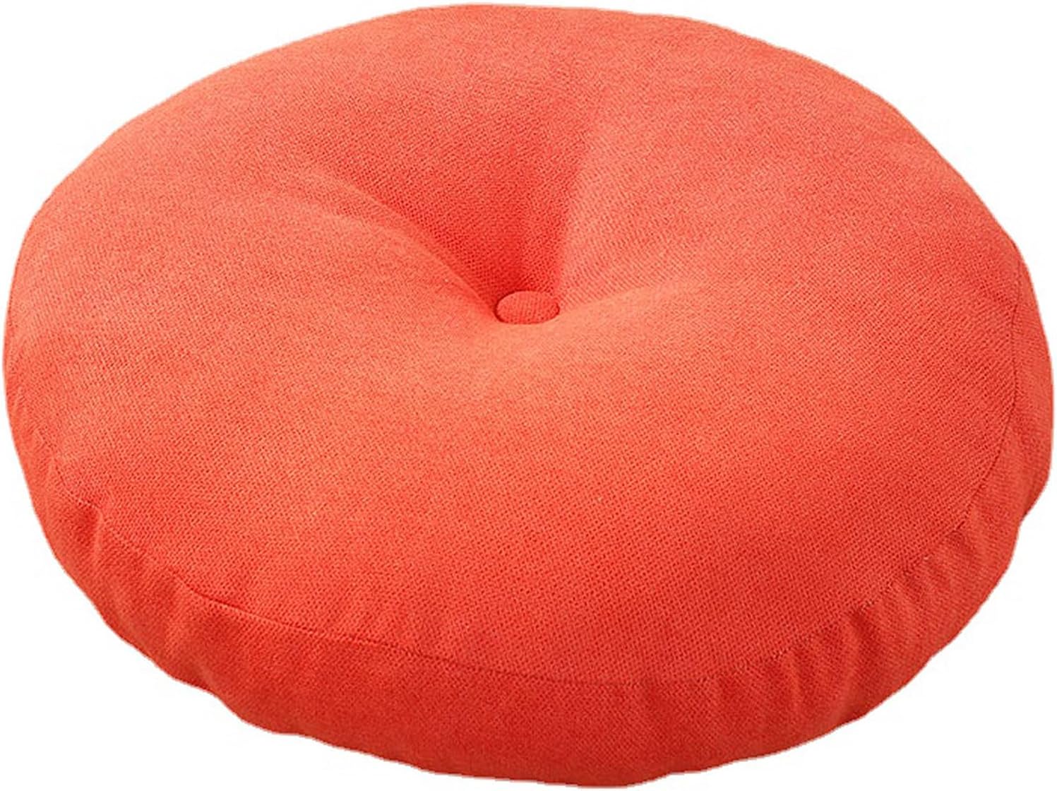 Large Round Seat Cushions,Flax Linen Japanese Style Super Thick Floor Pillows Meditation Cushions Futons for Yoga Balcony Tatami Indoor Outdoor Chair Cushions (Orange,24"x24"x6")