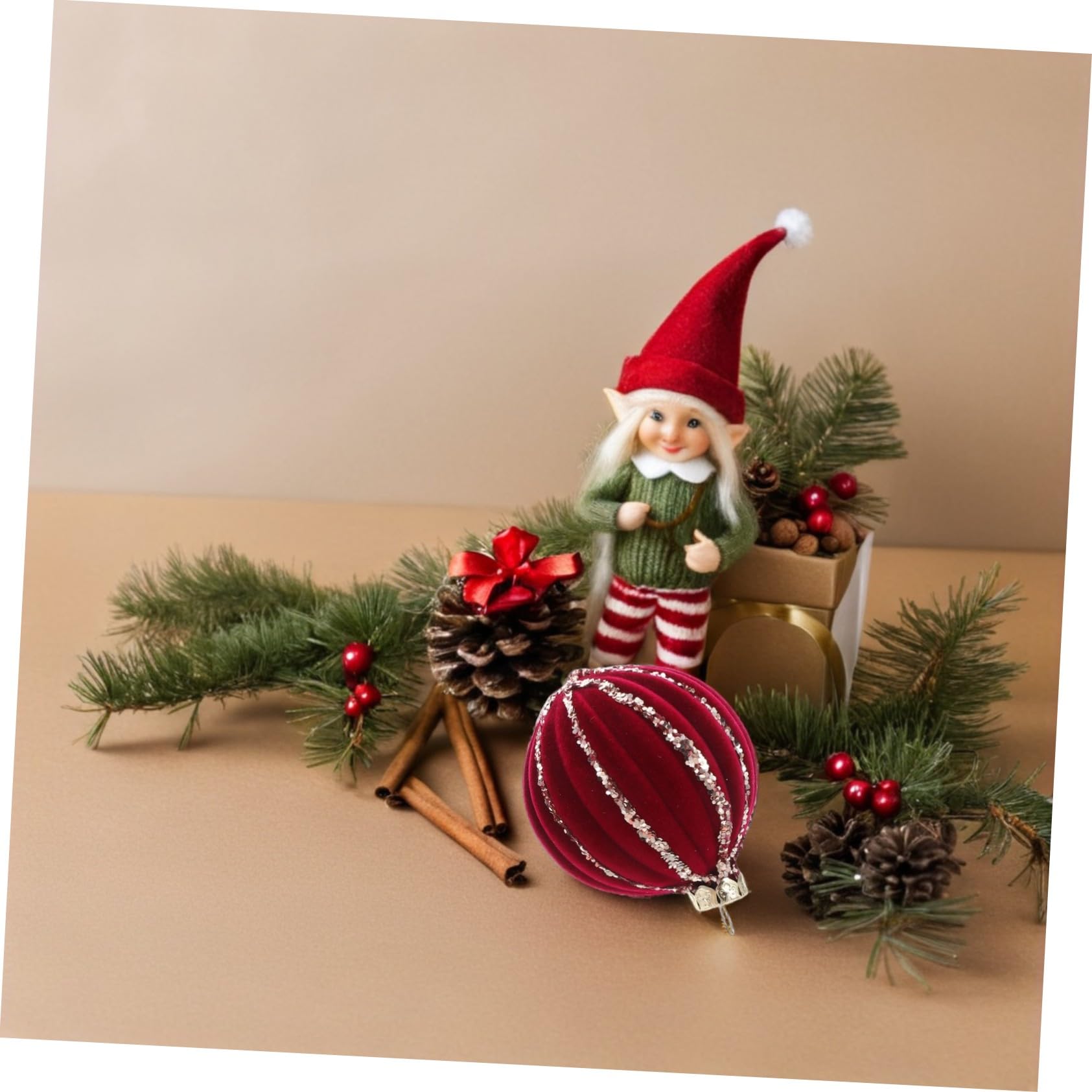 16 Adornos Rojos para El Hogar Fiestas Decoración Navideña Bolas Festivas Colgantes Árboles Irrompibles De Flocados Decoración De Oficina Bolas De Árbol