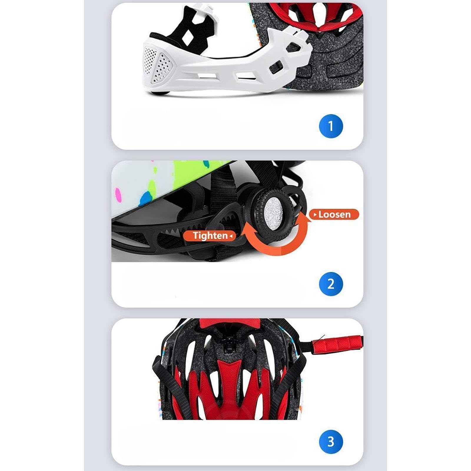 Casque de Vélo pour Enfants, Casque de Vélo Intégral Tendance, Casque de Cyclisme pour Garçons et Filles, équitation, Blanc