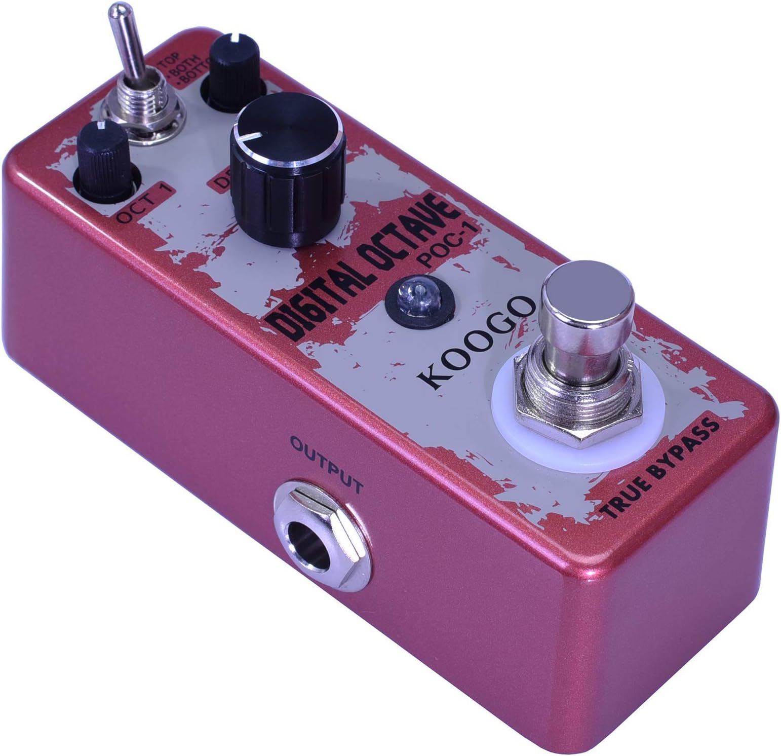 Octave Guitar Pedal, Harmonic Square Digital Octave Mini Pedal Pitch Shifter 7 Shift Types 3 Tone Modes Sharp Detune Flat True Bypass