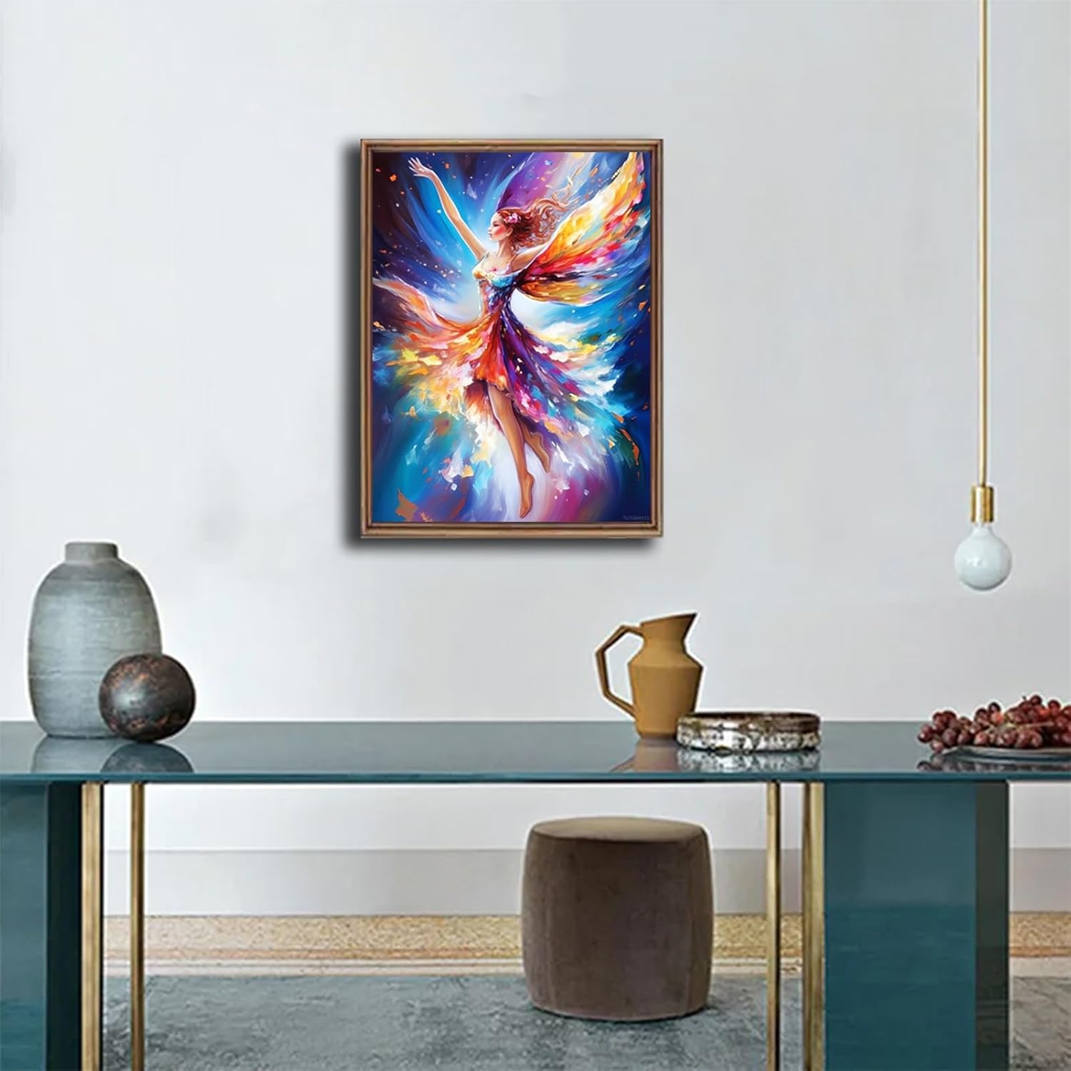 Christmas Gift Dancing Colorful Fairy DIY 5D Diamond Painting Kits for Adults Diamond Art Rhinestone Craft Kits for Living Room Bedroom Wall Decor Gift for New Year Valentine's Day 12x16 inch