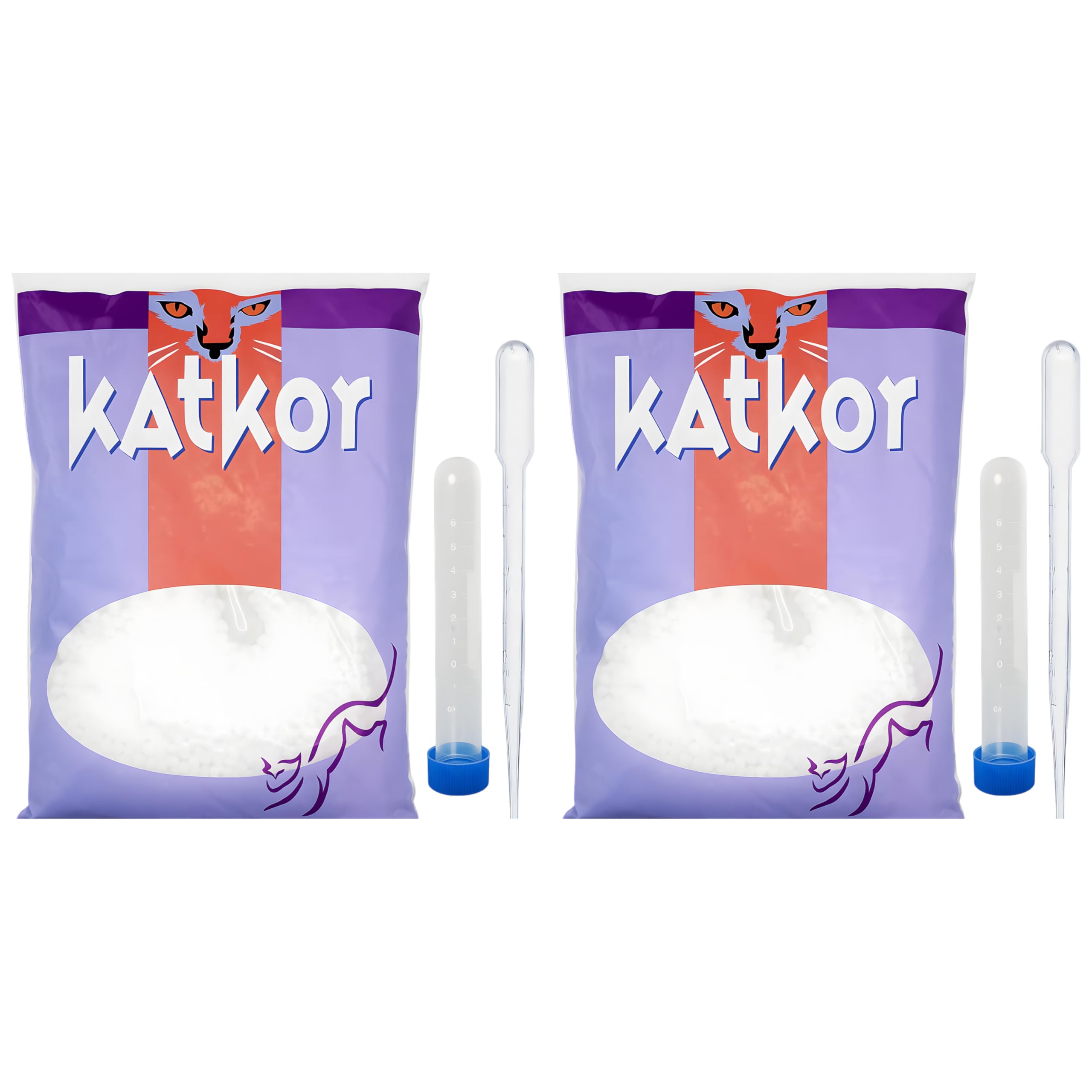 Katkor Cat Urine Sample Kit - Non-Absorbent Cat Litter for Urine Collection, Includes Pipette & Tube – 200g - Hygienic Cat Urine Sample Kit for Testing & Diagnosis (2 Pack)