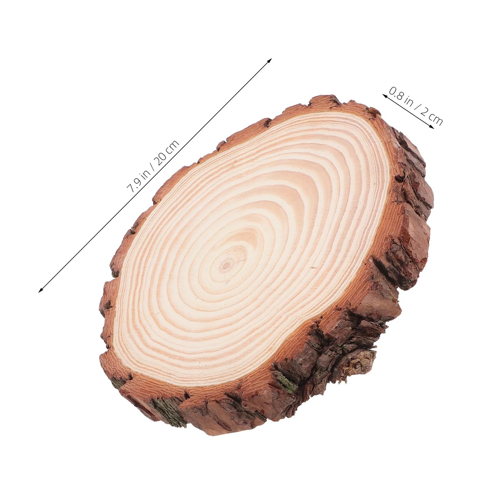 Discos de madera redondos sin acabar 2 rodajas de corteza madera rústica sin tratar, discos redondos 18-20 cm for manualidades, decoración DIY, centros mesa for bodas