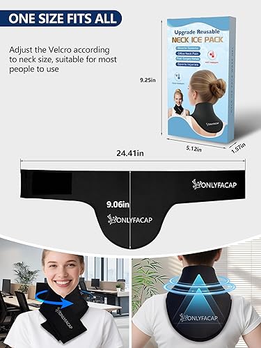 Miniatura 8 de Gel flexible de envoltura de hielo para el cuello, proporciona 20 minutos de terapia continua de compresión de calor y frío, bolsas de hielo para