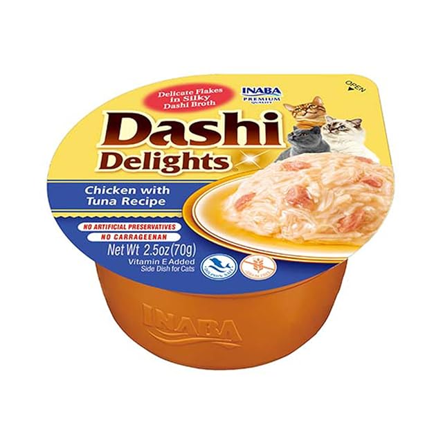 INABA Dashi Delights, Alimento Húmedo, Pollo con Atún, 70g