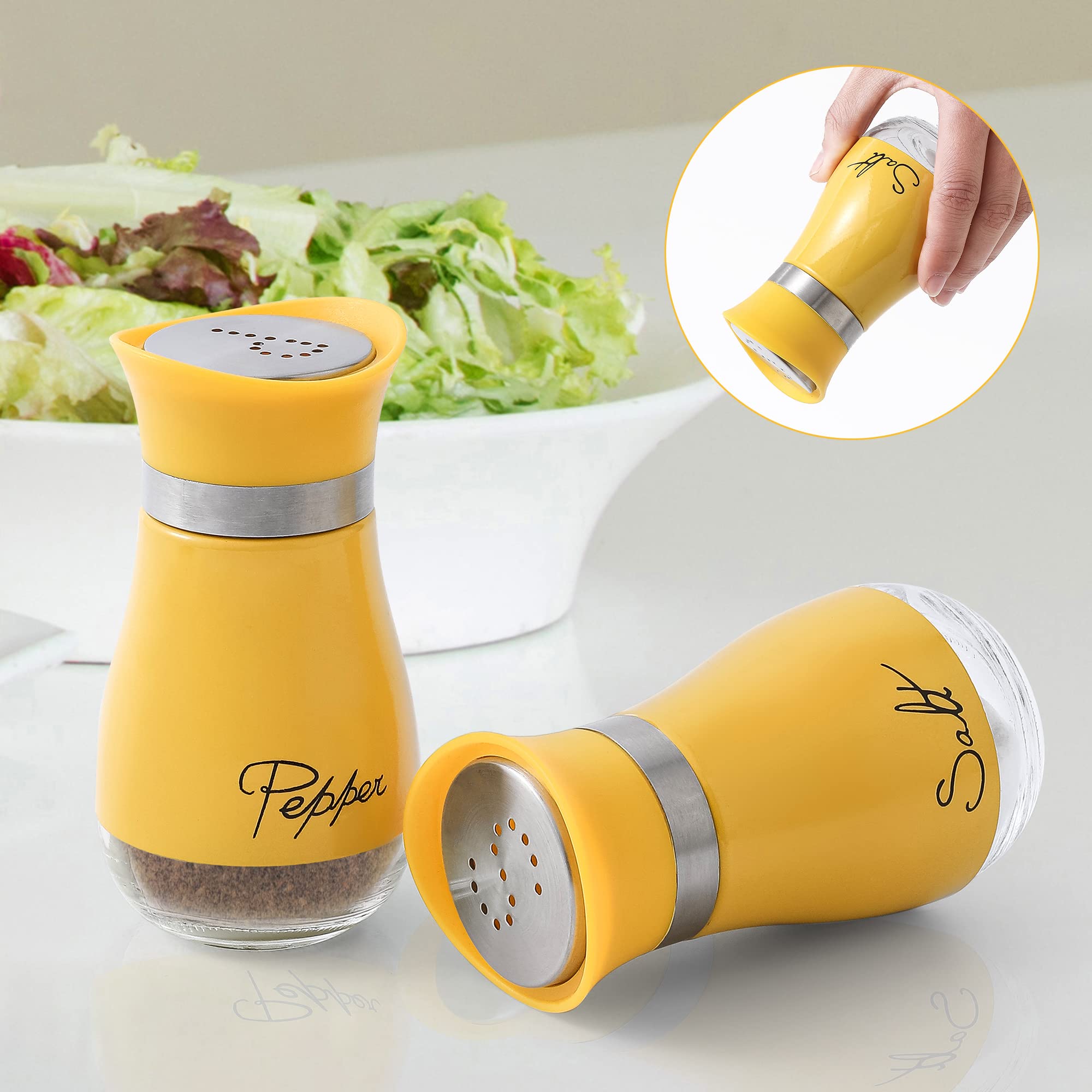 Set Di 2 Saliera E Pepera In Vetro E Bianco Lonffery - 113g Capacità, Per Cucina, Camper E Barbecue