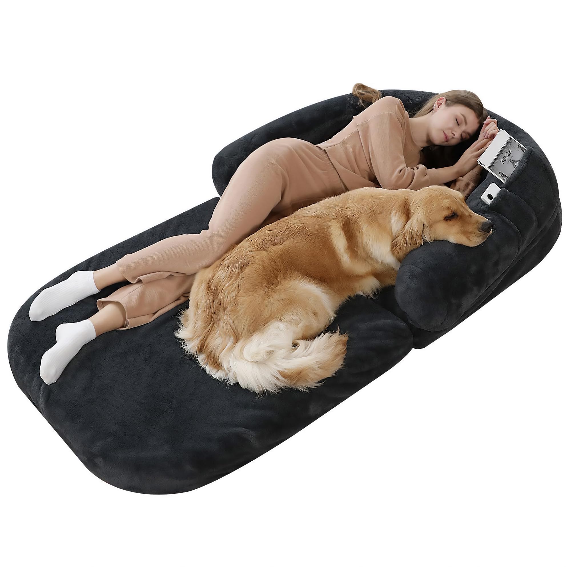 Amazon | 【洗えるなめらか生地の犬用2WAYソファーベッド】 愛犬と一緒